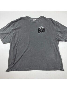 Comfort Colors Heavyweight 2XL Gray Sequin BOO Halloween T-Shirt